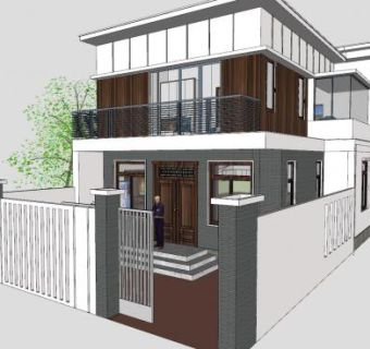 现代庭院别墅SU模型下载_sketchup草图大师SKP模型