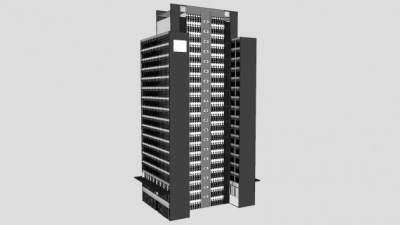 高层建筑写字楼住宅楼SU模型下载_sketchup草图大师SKP模型