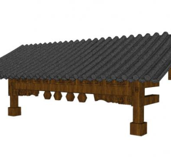 中式房檐构件SU模型下载_sketchup草图大师SKP模型