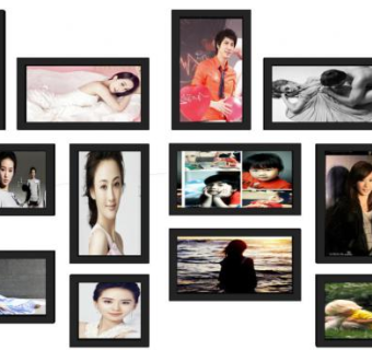 创意照片墙su模型下载_sketchup草图大师SKP模型