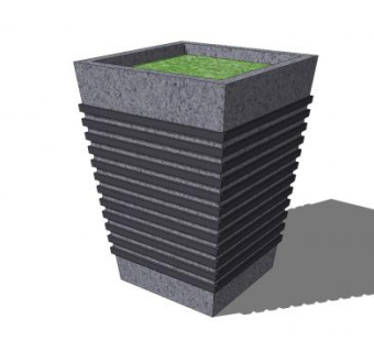 现代花钵SU模型下载_sketchup草图大师SKP模型