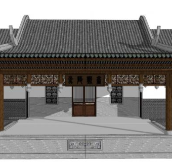 古建戏楼su模型下载_sketchup草图大师SKP模型