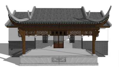 古建戏楼su模型下载_sketchup草图大师SKP模型