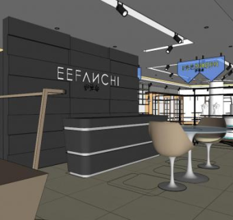 简单服装店su模型下载_sketchup草图大师SKP模型