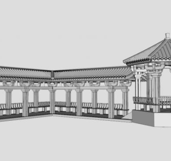 新中式廊亭子su模型下载_sketchup草图大师SKP模型