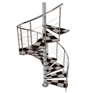 现代黑白简约楼梯su模型下载_sketchup草图大师SKP模型