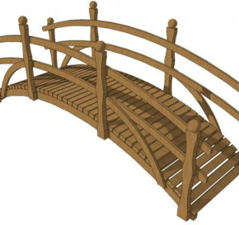 中式木桥su模型下载_sketchup草图大师SKP模型