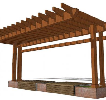 花架座椅su模型下载_sketchup草图大师SKP模型