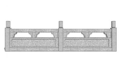 仿古护栏su模型下载_sketchup草图大师SKP模型