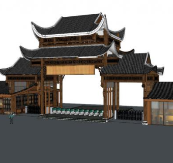 公园售票处su模型下载_sketchup草图大师SKP模型