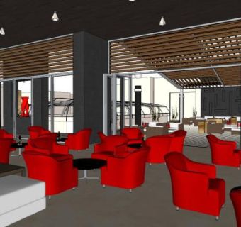 露台咖啡厅su模型下载_sketchup草图大师SKP模型