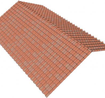 红瓦片屋顶瓦顶su模型下载_sketchup草图大师SKP模型