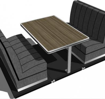 精简卡座沙发su模型下载_sketchup草图大师SKP模型