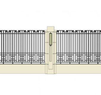 别墅围墙栏杆su模型下载_sketchup草图大师SKP模型