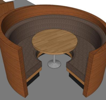 圆桌卡座su模型下载_sketchup草图大师SKP模型