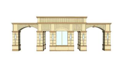 欧式小区住宅大门SU模型下载_sketchup草图大师SKP模型