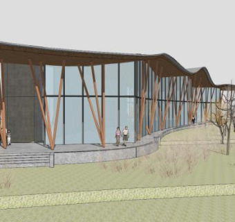 现代长廊设计sketchup模型下载_sketchup草图大师SKP模型