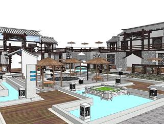 新中式旅游建筑设计su模型下载_sketchup草图大师SKP模型
