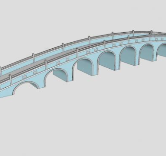 现代大型石拱桥SU模型下载_sketchup草图大师SKP模型