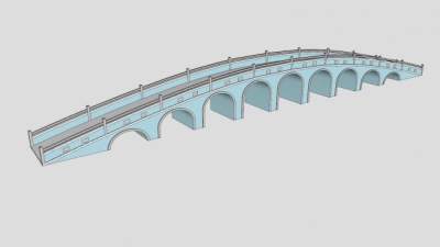 现代大型石拱桥SU模型下载_sketchup草图大师SKP模型