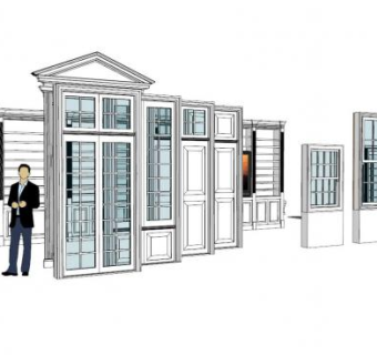欧式建筑门窗su模型下载_sketchup草图大师SKP模型