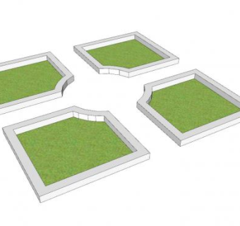 现代花圃树池SU模型下载_sketchup草图大师SKP模型