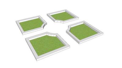 现代花圃树池SU模型下载_sketchup草图大师SKP模型