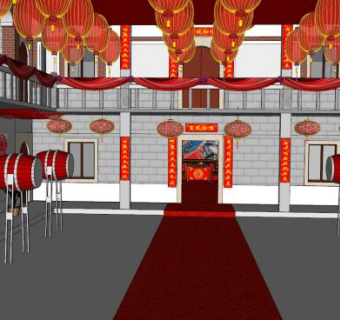 中式婚礼su模型下载_sketchup草图大师SKP模型