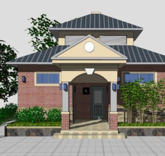 欧式公共厕所SU模型下载_sketchup草图大师SKP模型