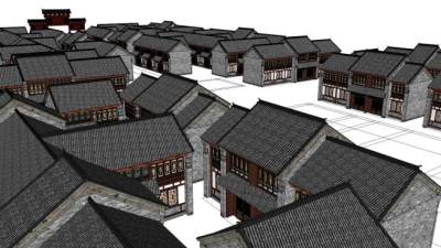 商业古建su模型下载_sketchup草图大师SKP模型