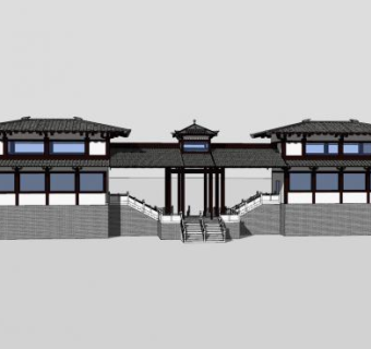 中式古建亭SU模型下载_sketchup草图大师SKP模型
