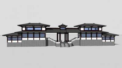 中式古建亭SU模型下载_sketchup草图大师SKP模型