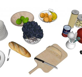 厨房整套su模型下载_sketchup草图大师SKP模型