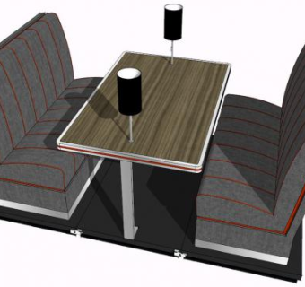 卡座沙发su模型下载_sketchup草图大师SKP模型