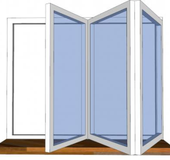 折叠窗su模型下载_sketchup草图大师SKP模型