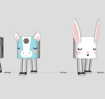 动物台灯小夜灯SU模型下载_sketchup草图大师SKP模型