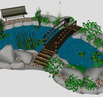 水池驳岸su模型下载_sketchup草图大师SKP模型