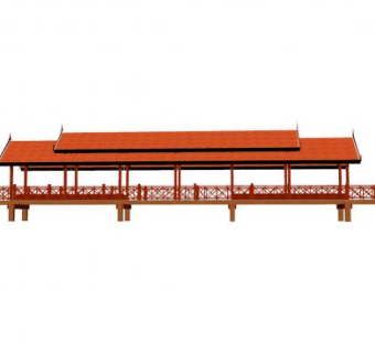 东南亚桥廊SU模型下载_sketchup草图大师SKP模型