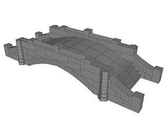 现代石拱<em>桥设计</em>SU模型下载_sketchup草图大师SKP模型