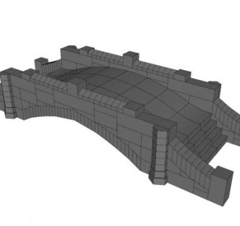 现代石拱桥设计SU模型下载_sketchup草图大师SKP模型