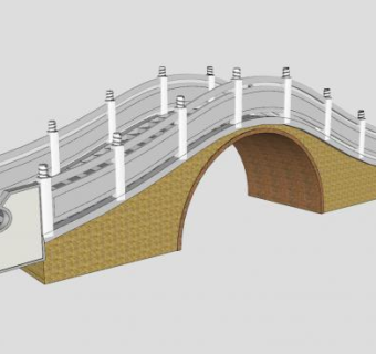 仿古拱桥SU模型下载_sketchup草图大师SKP模型
