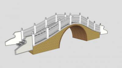 仿古拱桥SU模型下载_sketchup草图大师SKP模型