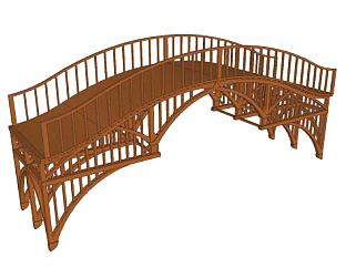 现代<em>木拱桥</em>外观SU模型下载_sketchup草图大师SKP模型