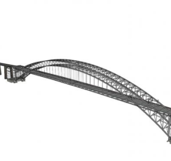 现代钢结构公路桥SU模型下载_sketchup草图大师SKP模型