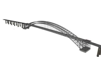 现代钢结构公路桥SU模型下载_sketchup草图大师SKP模型