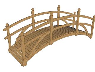 木桥拱桥SU模型下载_sketchup草图大师SKP模型