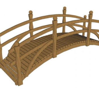 木桥拱桥SU模型下载_sketchup草图大师SKP模型
