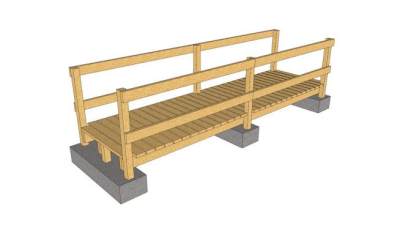 现代梁桥木桥SU模型下载_sketchup草图大师SKP模型