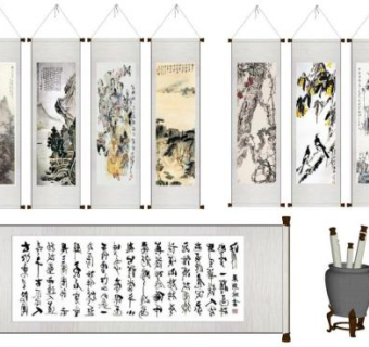 书画作品su模型下载_sketchup草图大师SKP模型