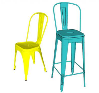 塑料靠背椅su模型下载_sketchup草图大师SKP模型